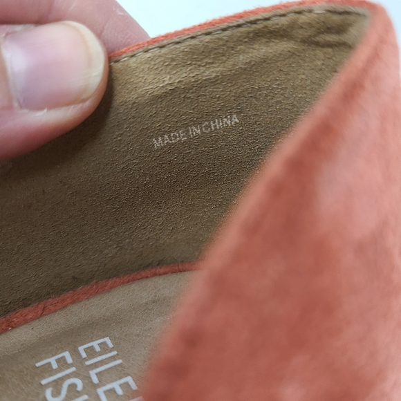 Eileen Fisher Asha Su coral suede leather slip on D'Orsay flats - Picture 11 of 13